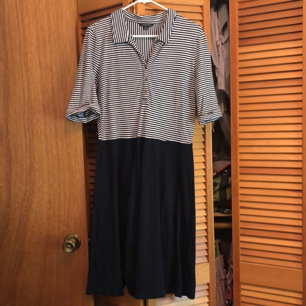 Lands end, navy striped dress
